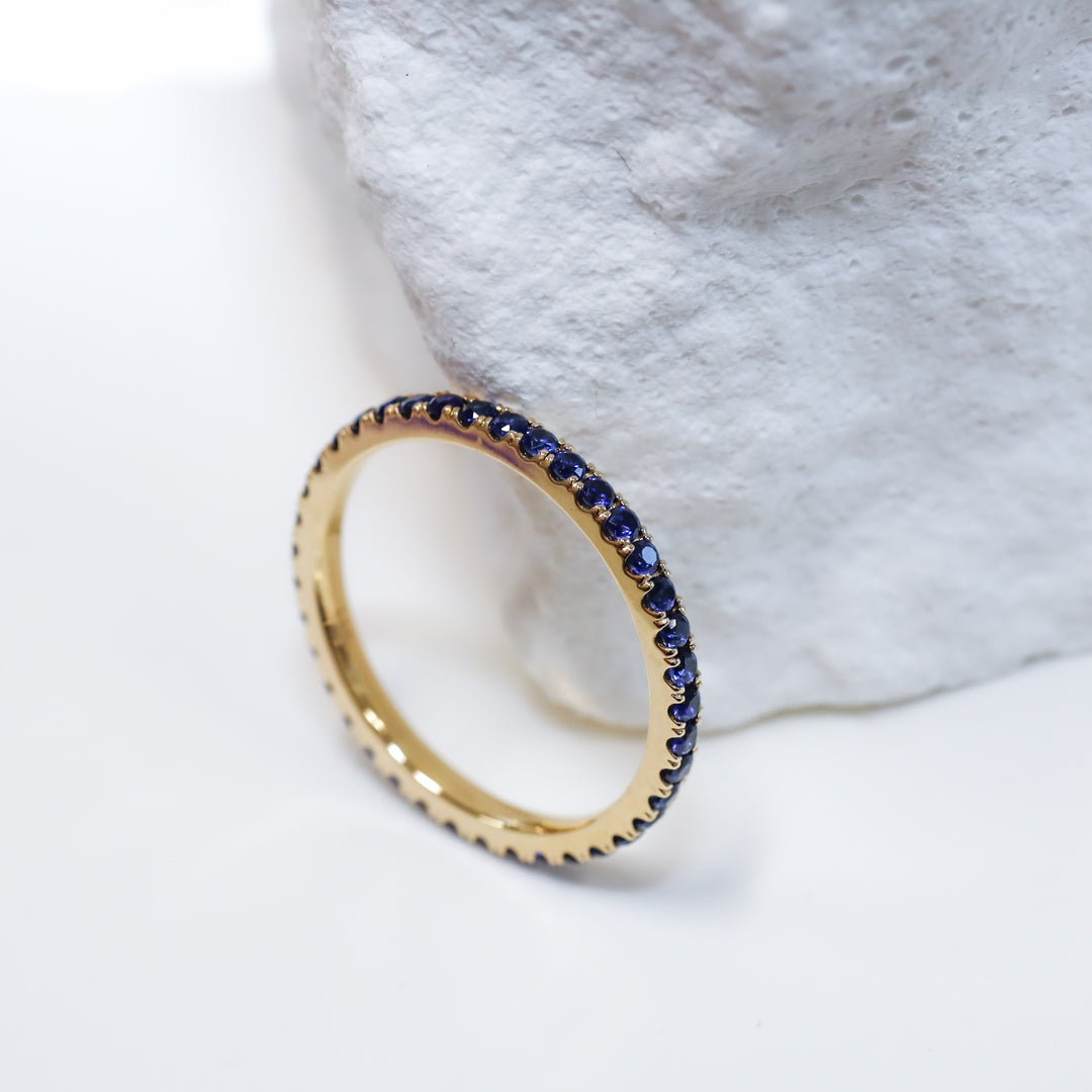 Lab Sapphire Eternity Pavé Band RIng - 1.8mm