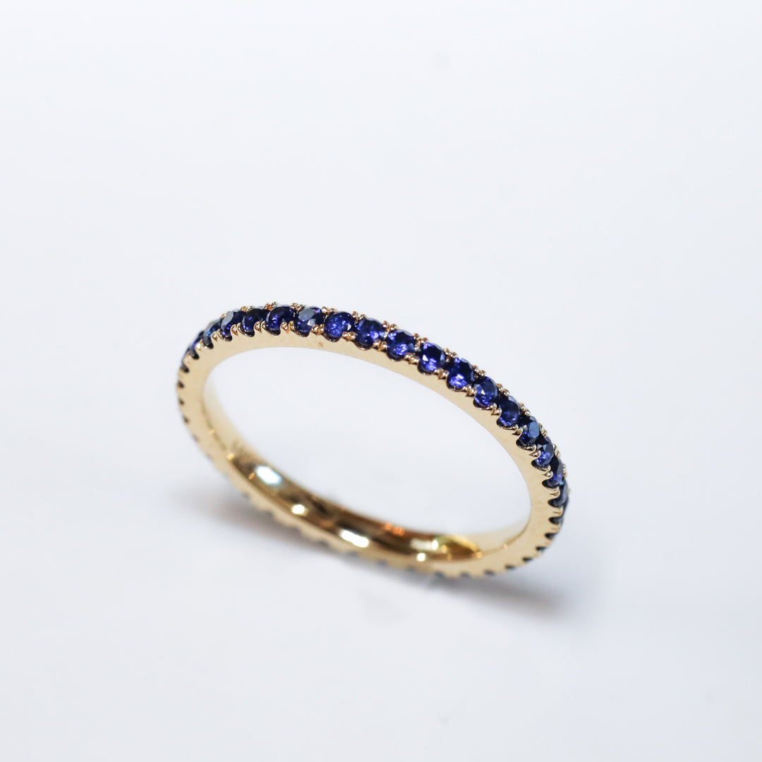 Lab Sapphire Eternity Pavé Band RIng - 1.8mm