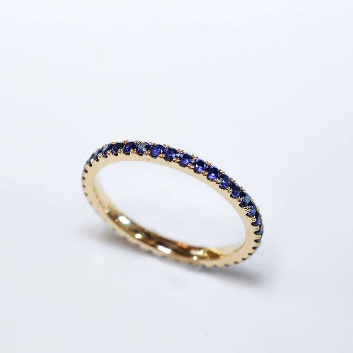 Lab Sapphire Eternity Pavé Band RIng - 1.8mm