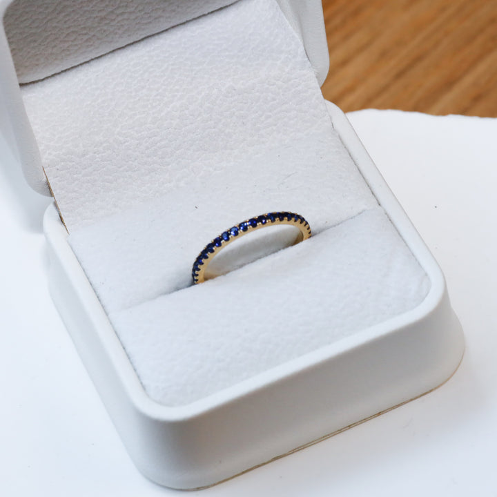 Lab Sapphire Eternity Pavé Band RIng - 1.8mm
