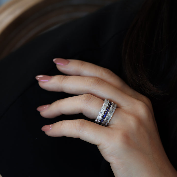 Lab Sapphire Eternity Pavé Band RIng - 1.8mm