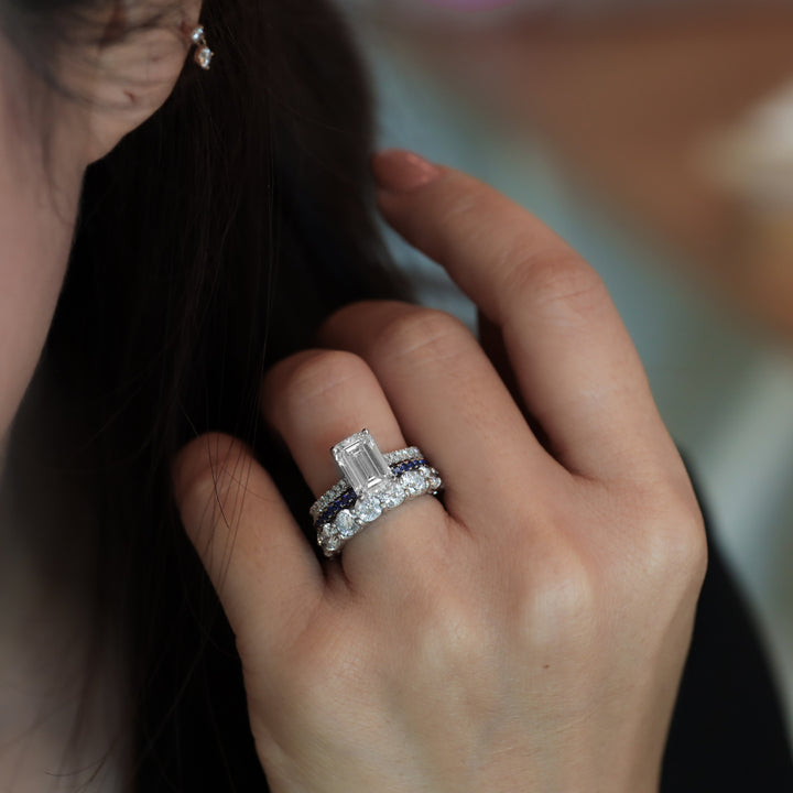 Lab Sapphire Eternity Pavé Band RIng - 1.8mm