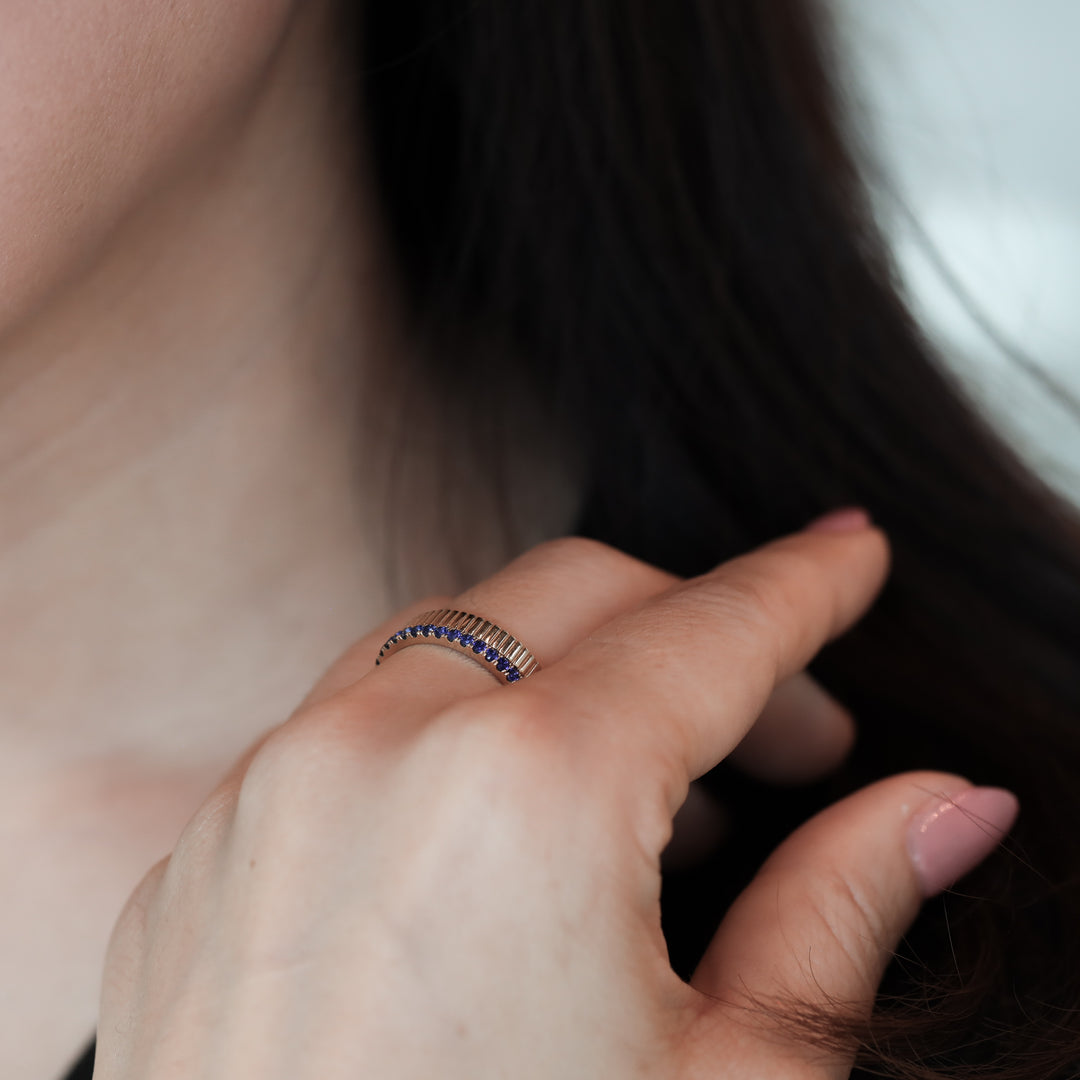 Lab Sapphire Eternity Pavé Band RIng - 1.8mm