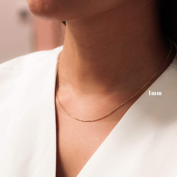 14K Solid Gold Disco Ball Chain | Ball Dainty Chain | 1mm, 1.5mm, 2mm Gold Ball Necklace