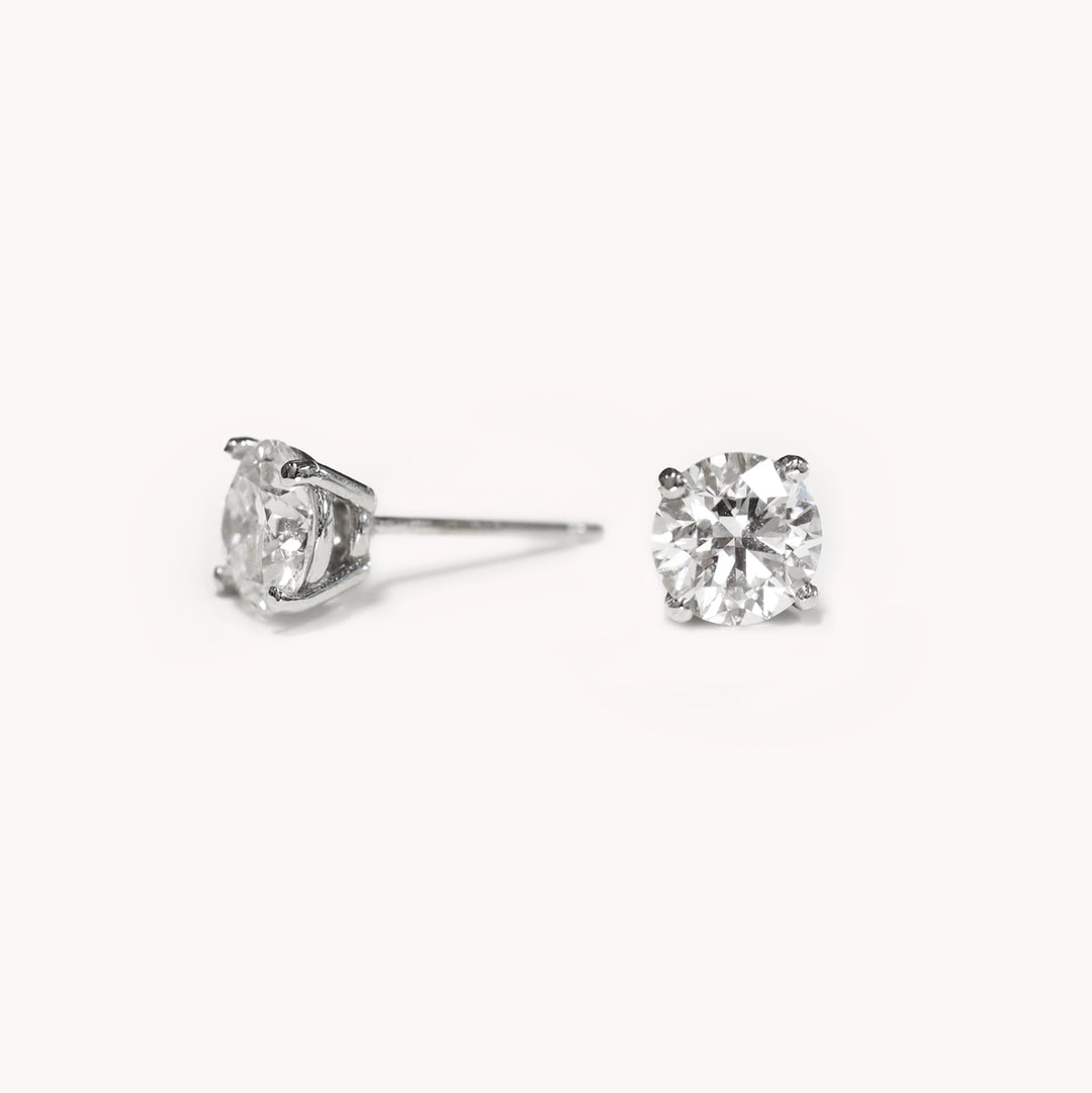 3 ctw (1.5 ct. per side)  4 Prong Round Certified Lab Grown Diamond Stud Earrings