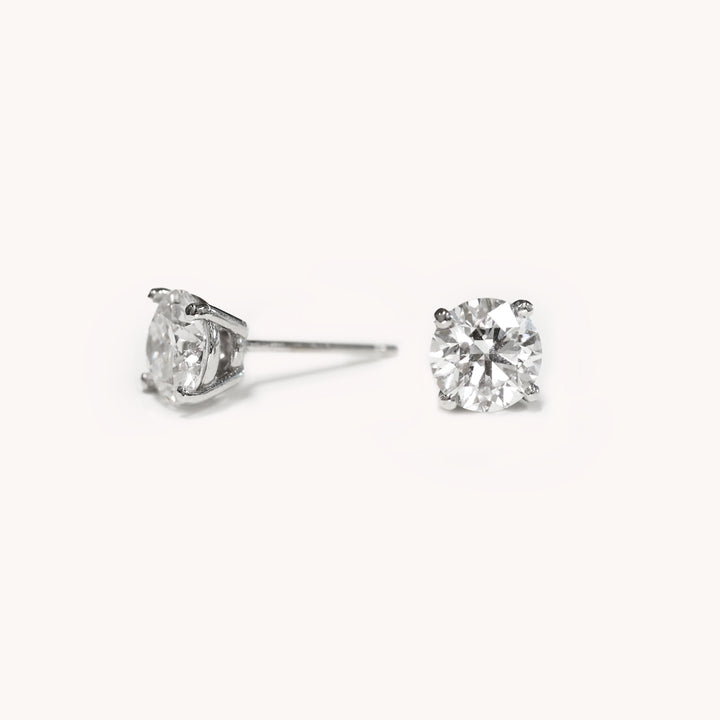 3 ctw (1.5 ct. per side)  4 Prong Round Certified Lab Grown Diamond Stud Earrings