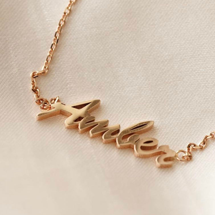 Personalized Name 14K Solid Gold Necklace