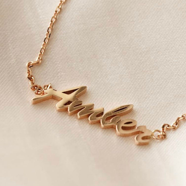 Personalized Name 14K Solid Gold Necklace