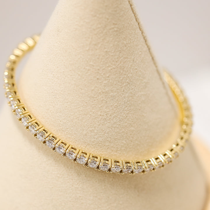 Lab Grown 5 ct. tw. Diamond Bangle Bracelet – 14K Solid Gold Tennis Bracelet
