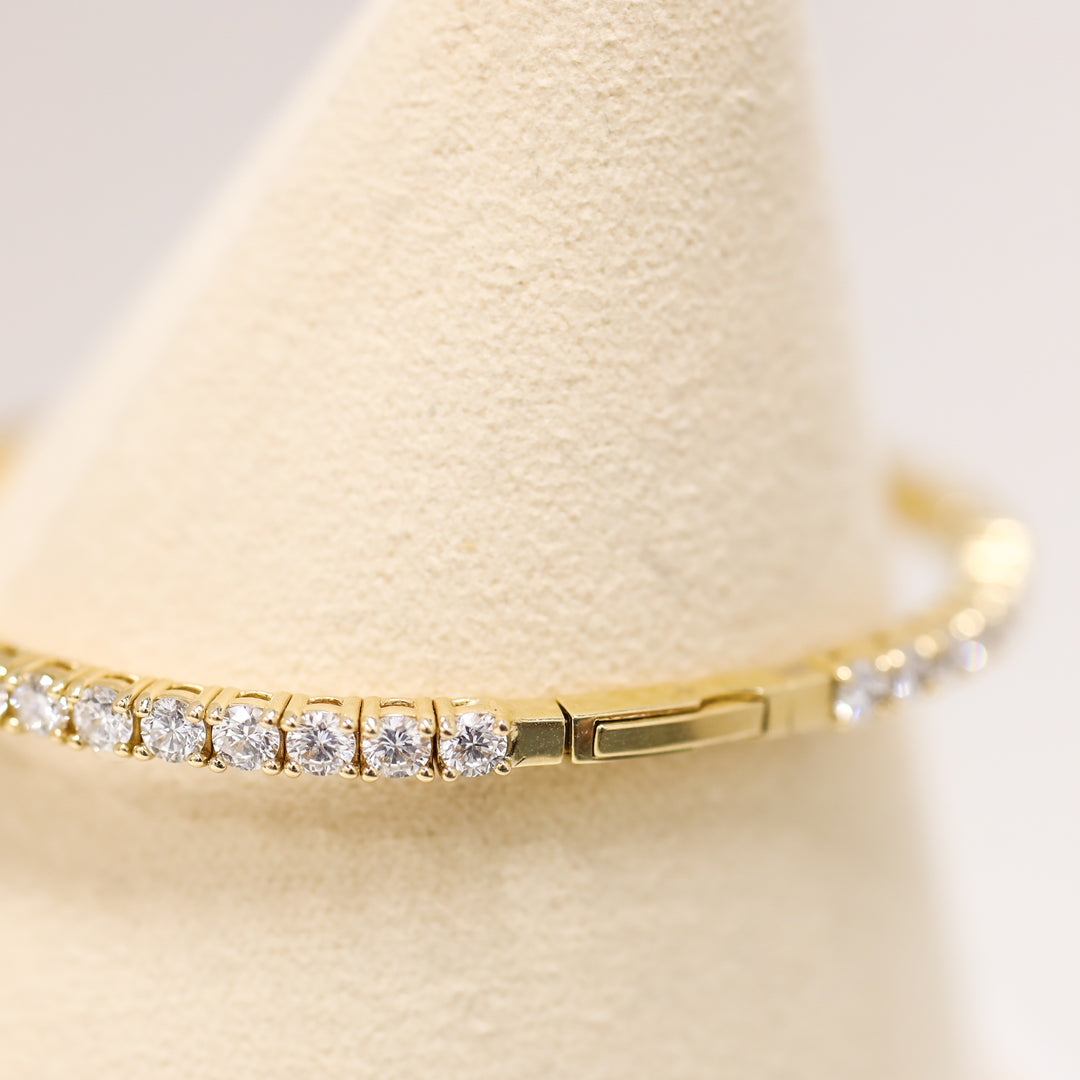 Lab Grown 5 ct. tw. Diamond Bangle Bracelet – 14K Solid Gold Tennis Bracelet