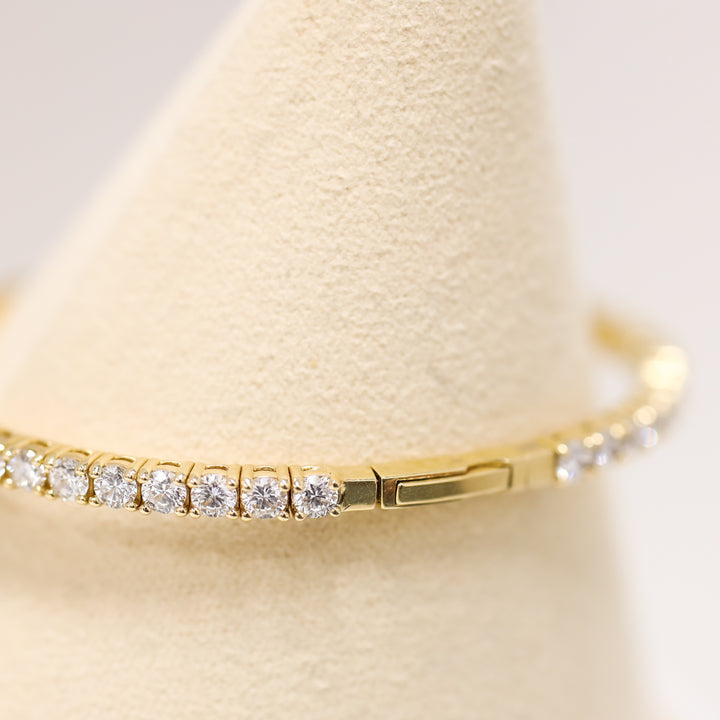 Lab Grown 5 ct. tw. Diamond Bangle Bracelet – 14K Solid Gold Tennis Bracelet