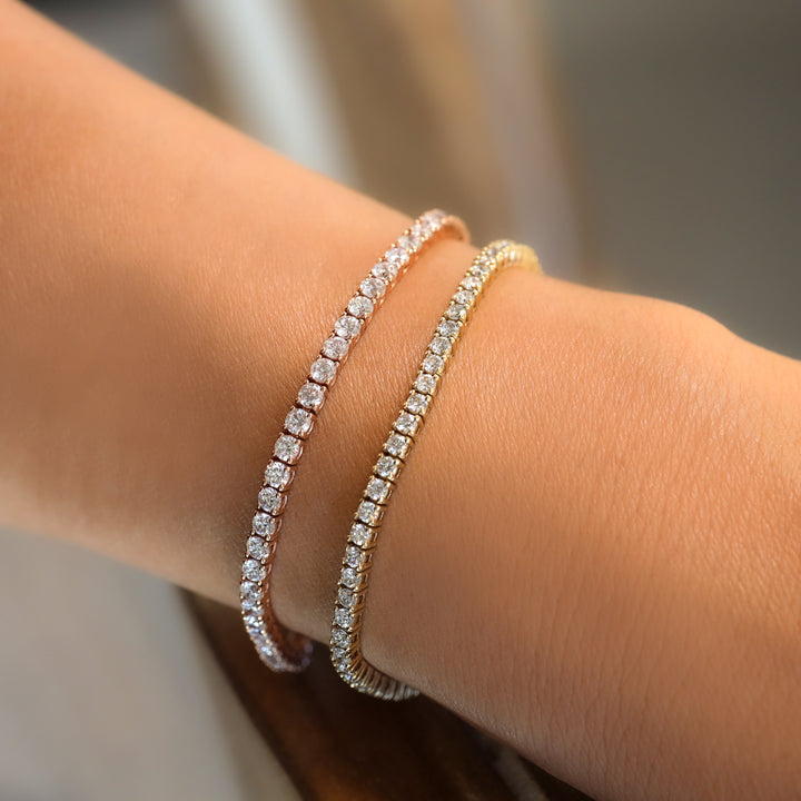 Lab Grown Diamond 4 Prong Tennis Bracelet in 14K Solid Gold (1.5 ct - 5 ct)