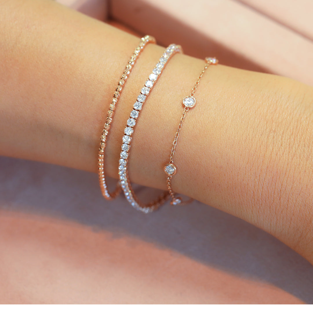 Lab Grown Diamond 4 Prong Tennis Bracelet in 14K Solid Gold (6 ct - 10 ct)