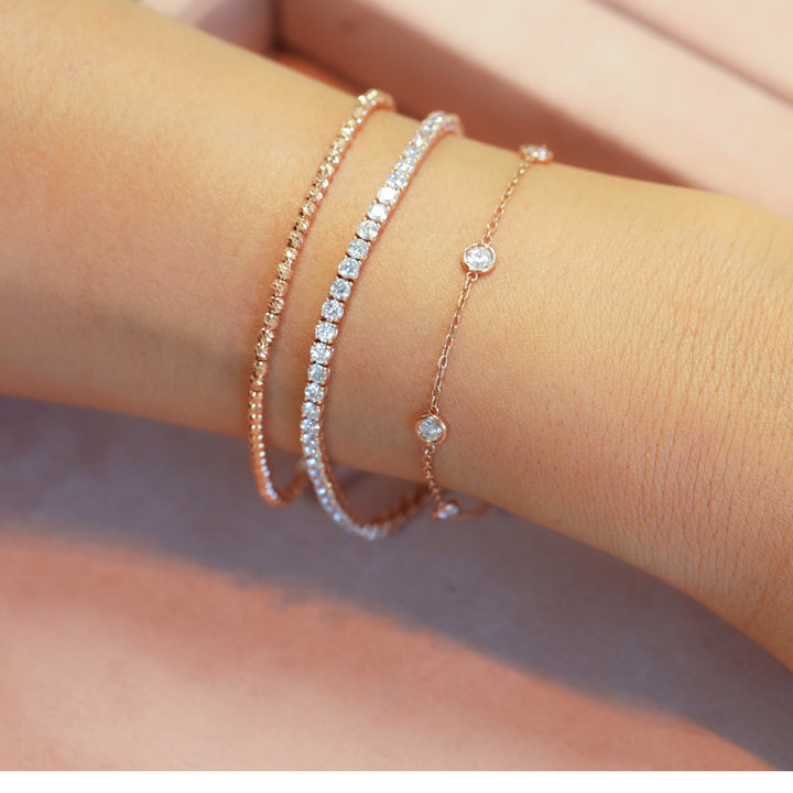 Lab Grown Diamond 4 Prong Tennis Bracelet in 14K Solid Gold (6 ct - 10 ct)