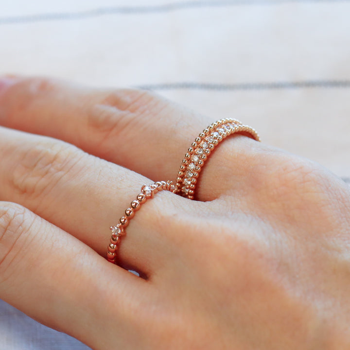 Beaded Diamond Ring - 6-Stone diamond band