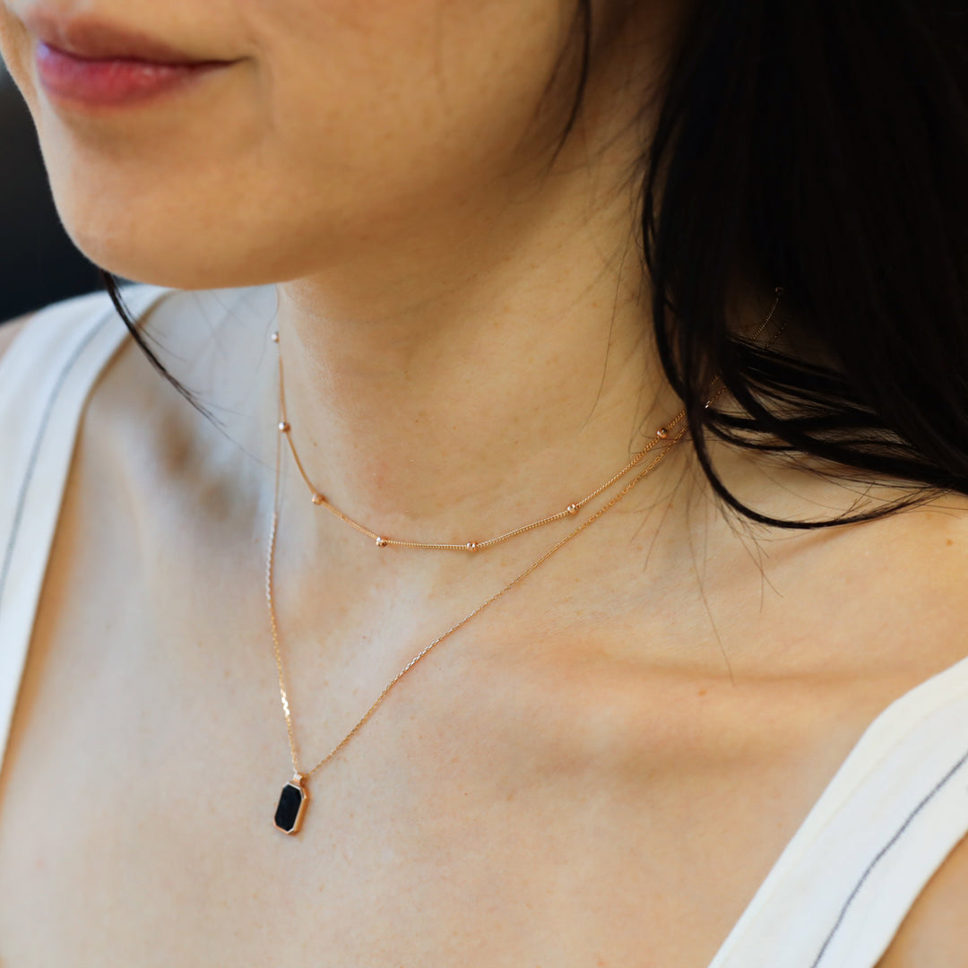 Diamond-Cut Disco Ball Station Chain Layering Necklace