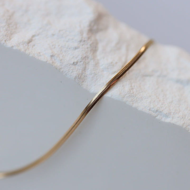 14K Round Silky Snake Chain, Plain Solid Gold Chain, Layering Chain Necklace