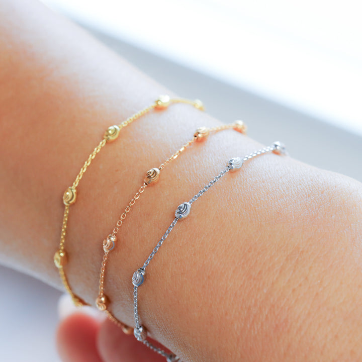 Beads by the Yard Beaded 14K Solid Gold Chain Bracelet