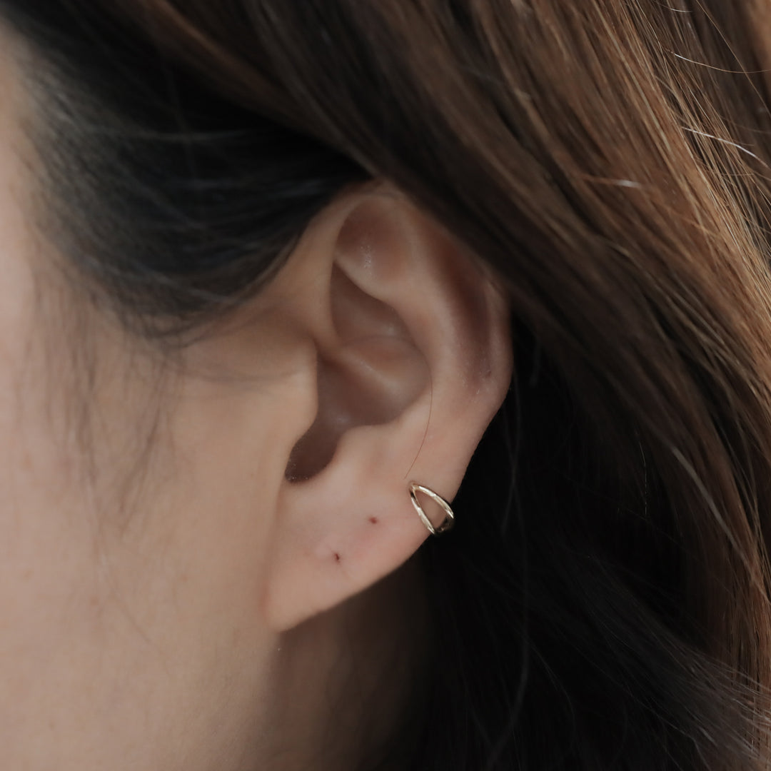 Tiny Huggie Double Hoop in 14K Solid Gold