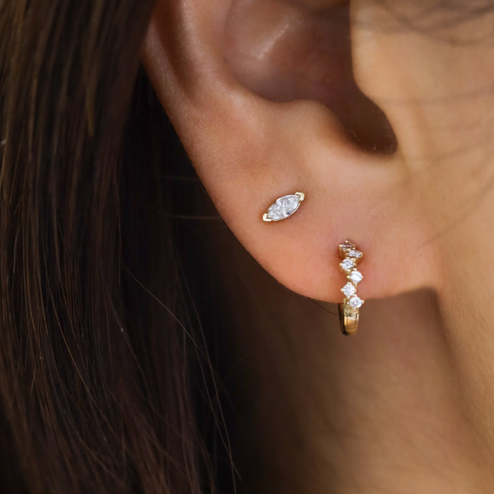 Marquise Muse Stud Earrings – Delicate 14K Gold