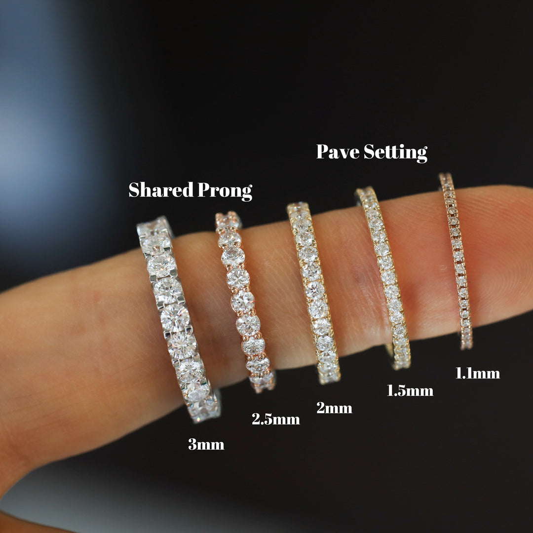 Lab Diamond Eternity Pavé Wedding Band Engagement RIng - 1.5mm