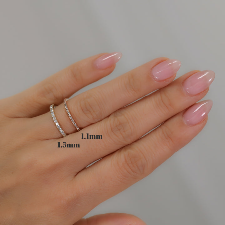 Lab Diamond Eternity Pavé Wedding Band Engagement RIng - 1.5mm