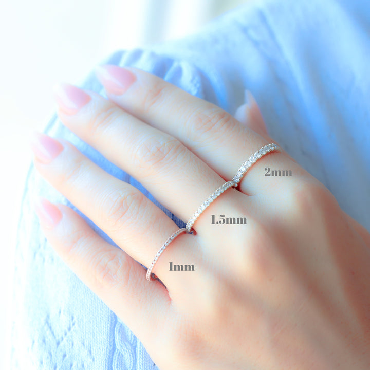 Lab Diamond Eternity Pavé Wedding Band Engagement RIng - 1.1 mm