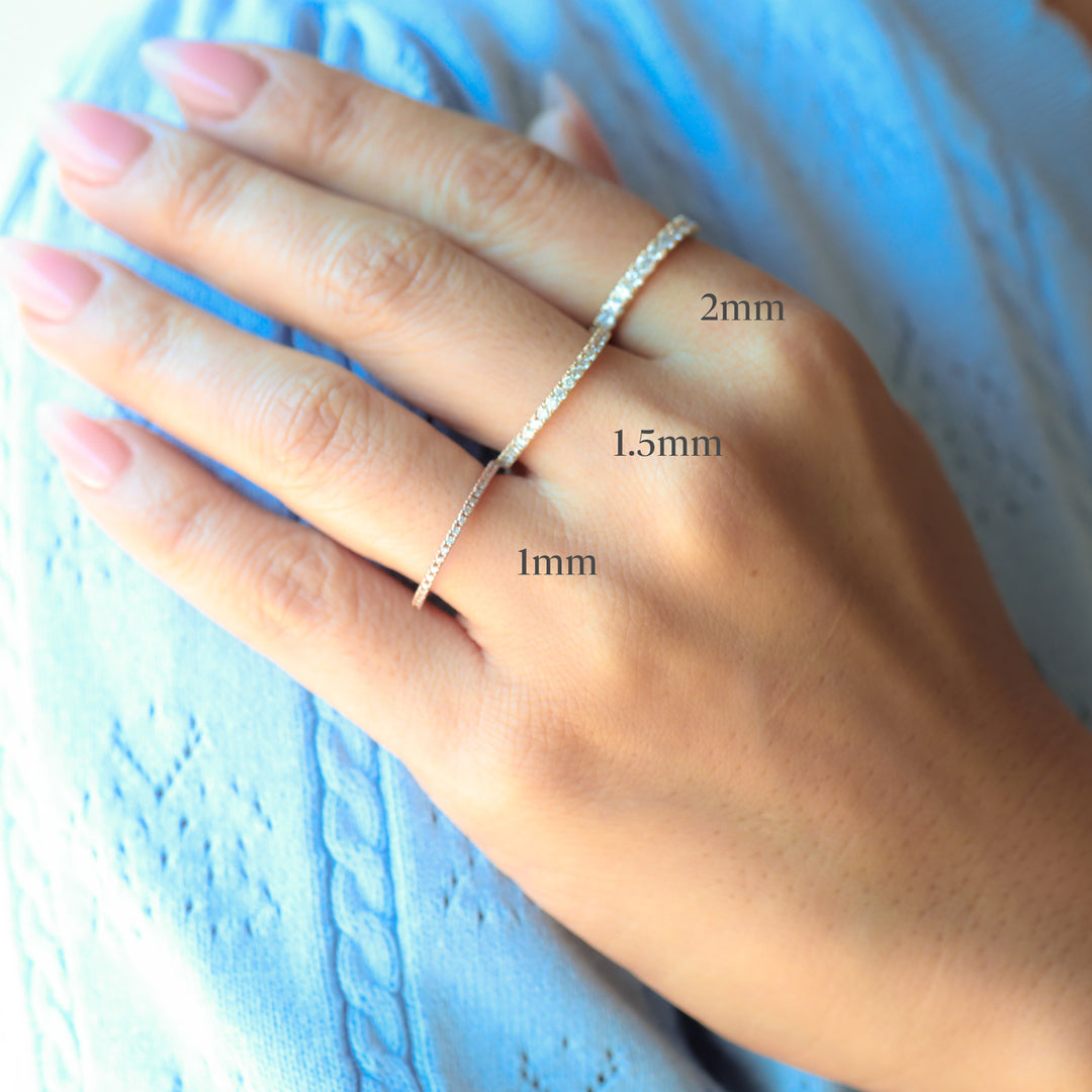 Lab Diamond Eternity Pavé Wedding Band Engagement RIng - 2mm