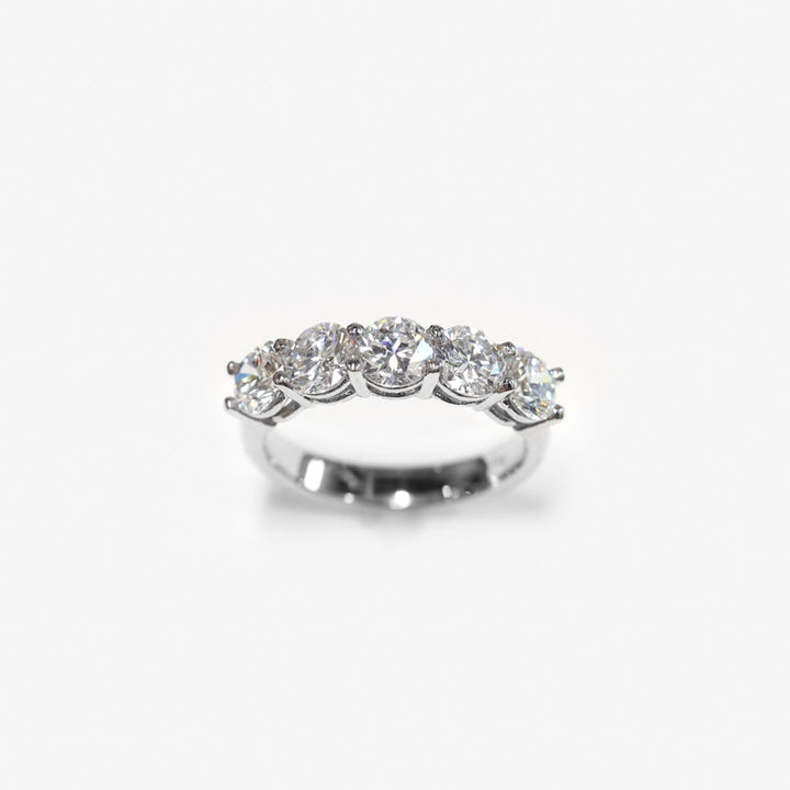 Lab-Grown Classic Diamond Half Eternity Ring – 5-Stone, 2.5 ctw.