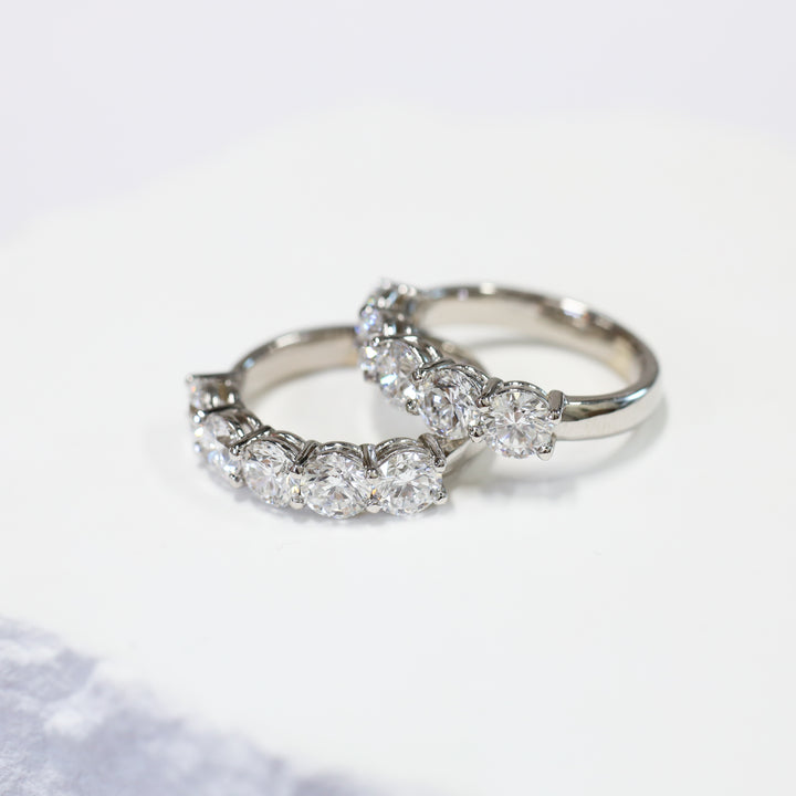 Lab-Grown Classic Diamond Half Eternity Ring – 5-Stone, 2.5 ctw.