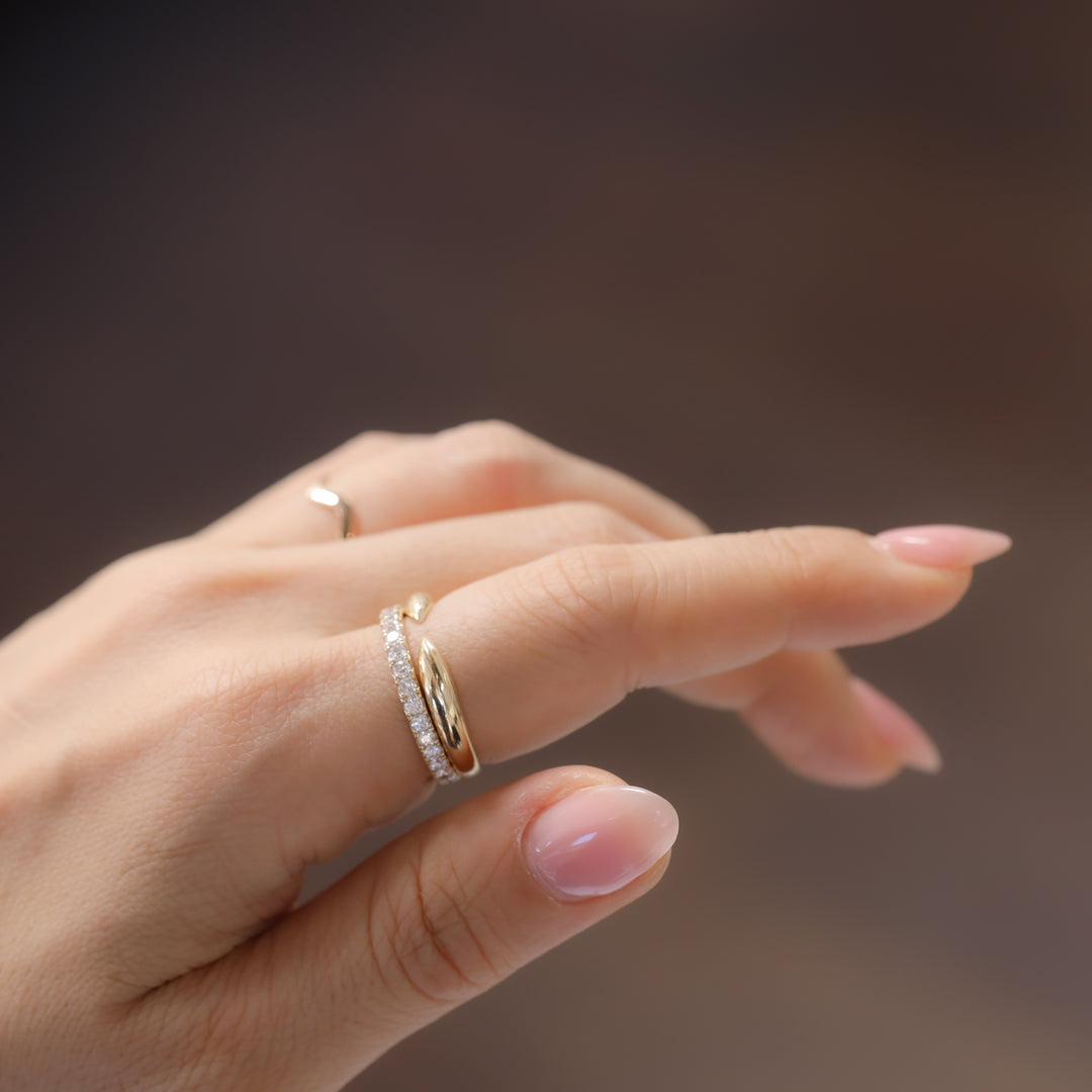 Open Cuff Ring – 14K Solid Gold Claw Band