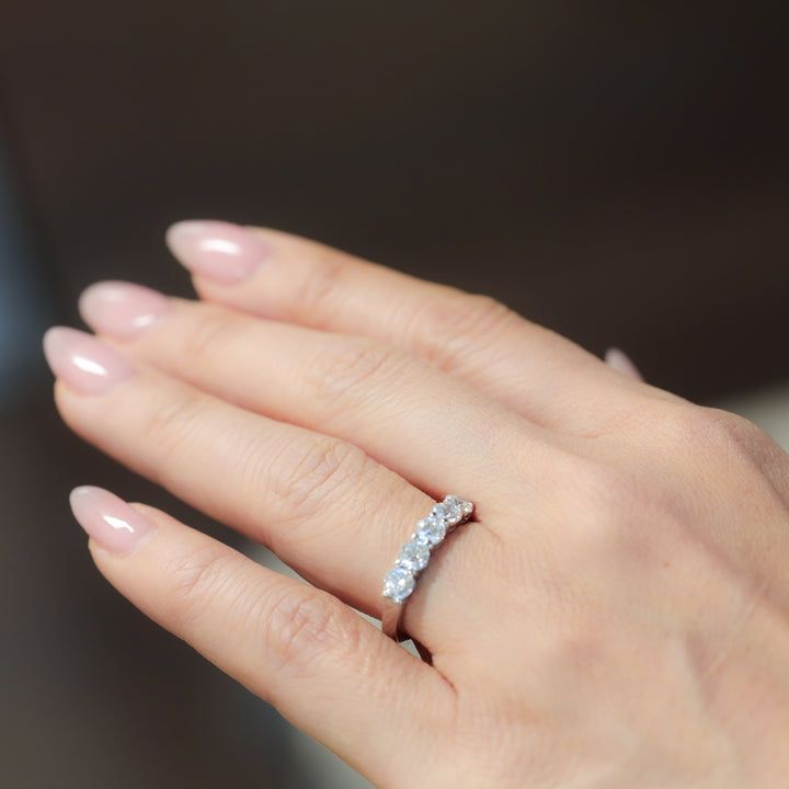 Lab-Grown Classic Diamond Half Eternity Ring – 5-Stone, 1 ctw. (2.5mm) , 1.5 ctw (3mm)