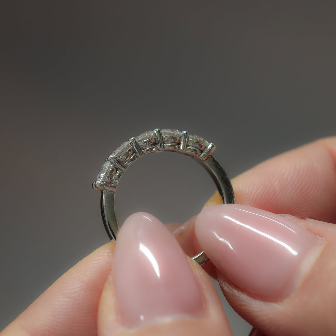 Lab-Grown Classic Diamond Half Eternity Ring – 5-Stone, 1 ctw. (2.5mm) , 1.5 ctw (3mm)
