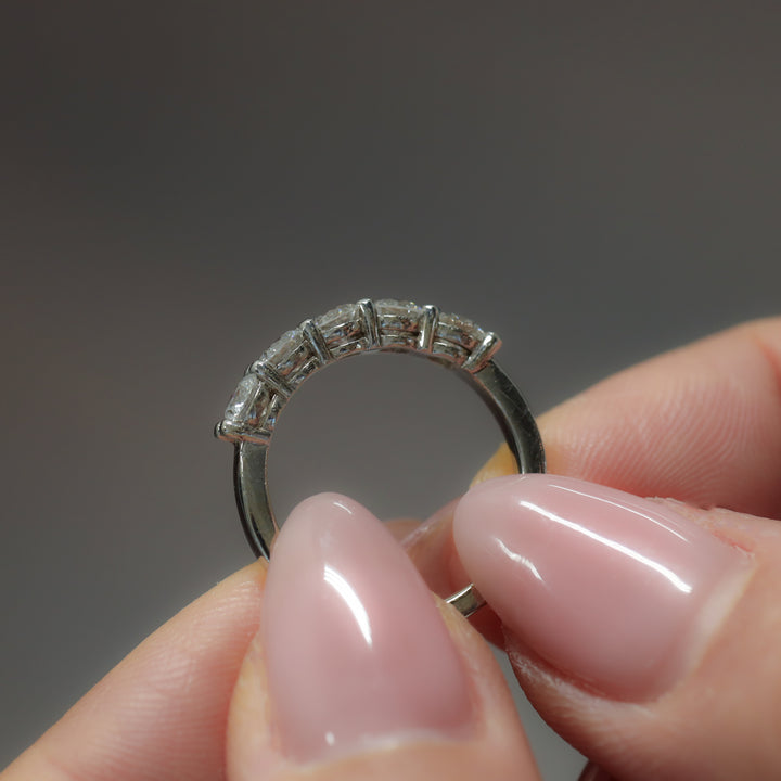 Lab-Grown Classic Diamond Half Eternity Ring – 5-Stone, 1 ctw. (2.5mm) , 1.5 ctw (3mm)
