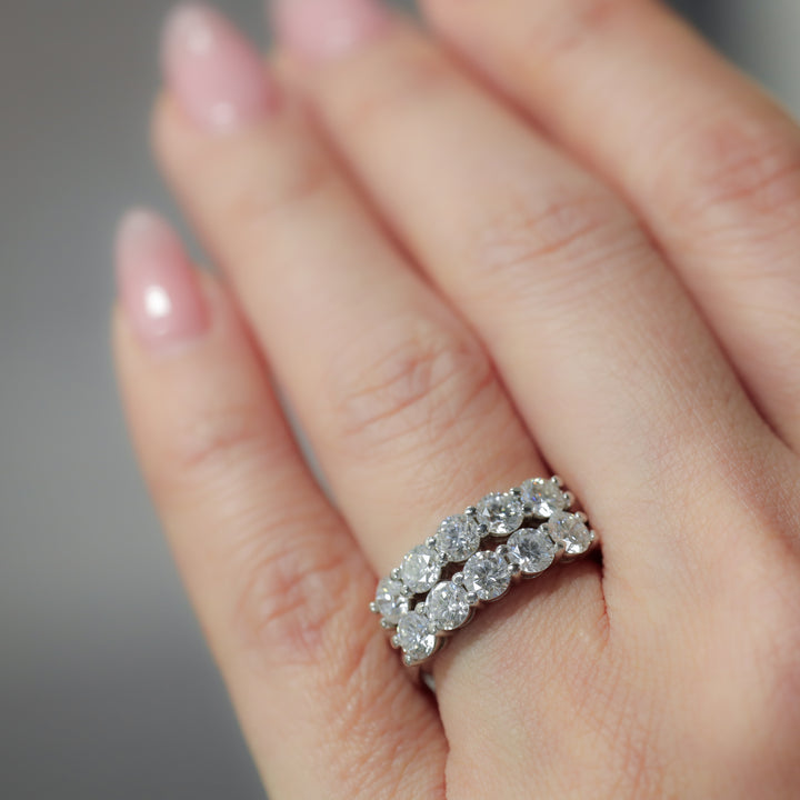 Lab-Grown Classic Diamond Half Eternity Ring – 5-Stone, 1 ctw. (2.5mm) , 1.5 ctw (3mm)