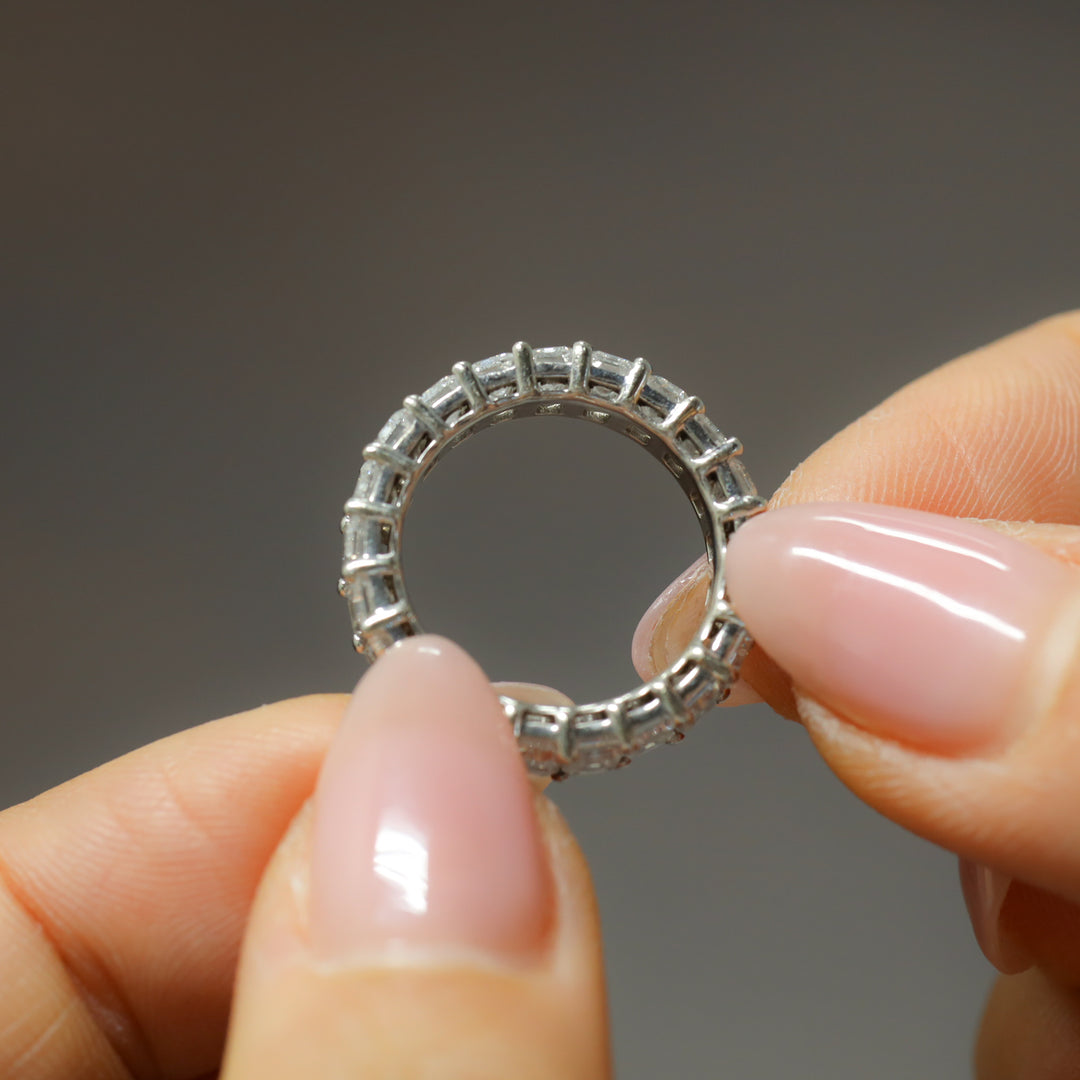 Lab-Grown Emerald-Cut Diamond Eternity Ring – 3,4,5,6 ct