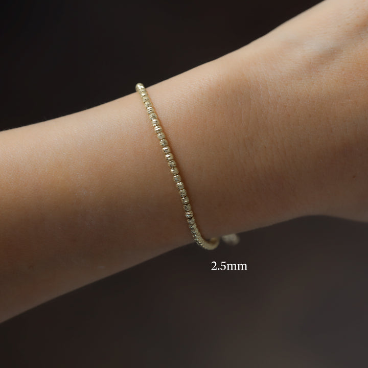 Rain Cut Beaded 14K Gold Bracelet 2mm / 2.5mm / 3mm