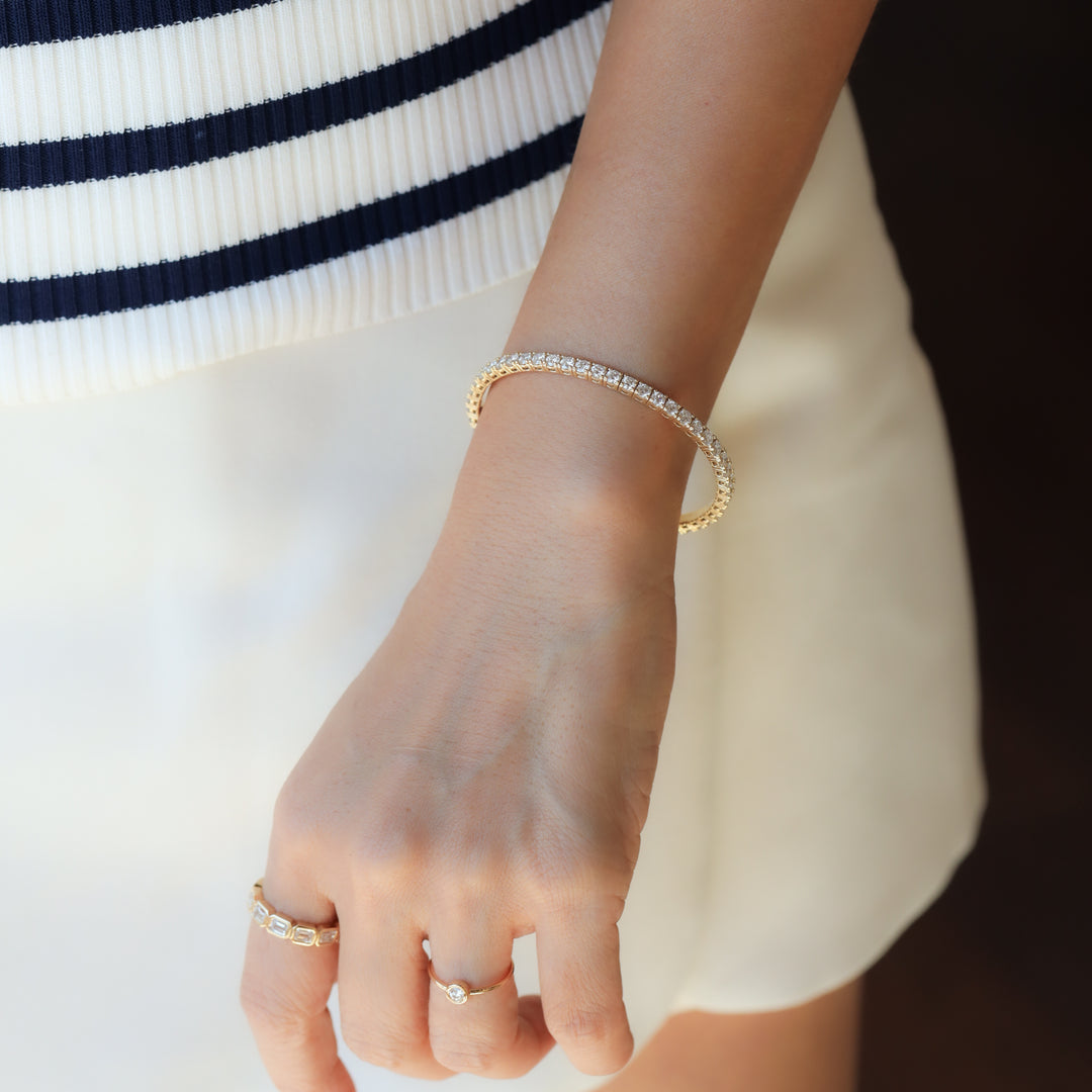 Lab Grown 5 ct. tw. Diamond Bangle Bracelet – 14K Solid Gold Tennis Bracelet