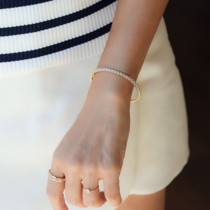 Lab Grown 5 ct. tw. Diamond Bangle Bracelet – 14K Solid Gold Tennis Bracelet