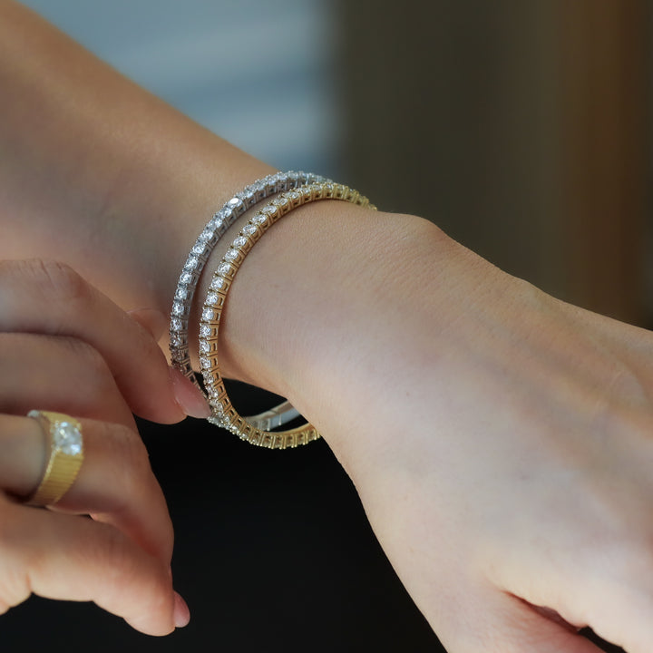 Lab Grown 5 ct. tw. Diamond Bangle Bracelet – 14K Solid Gold Tennis Bracelet