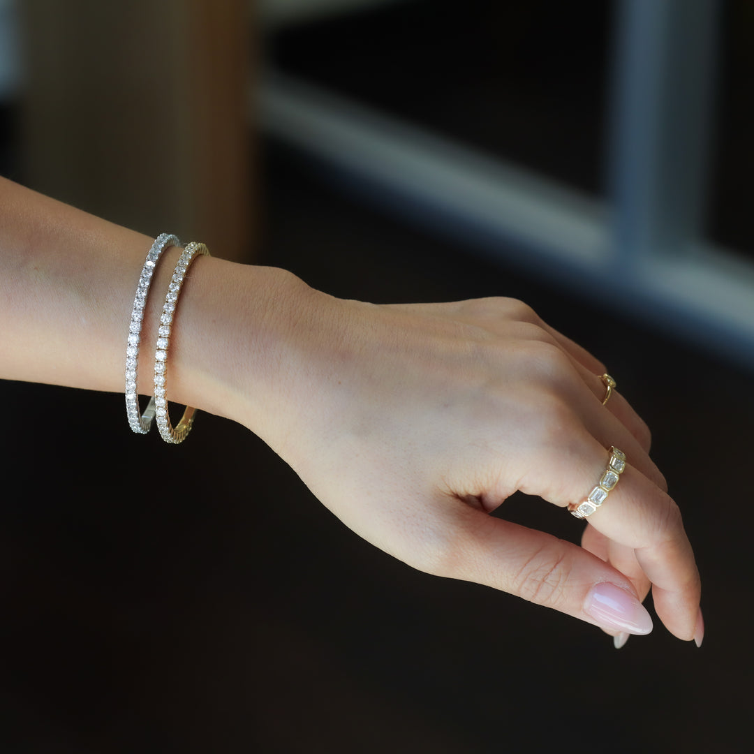 Lab Grown 5 ct. tw. Diamond Bangle Bracelet – 14K Solid Gold Tennis Bracelet