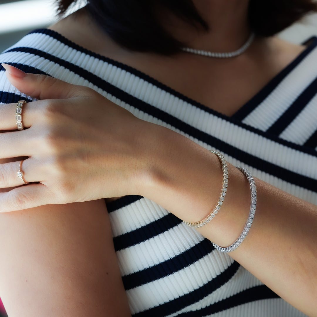 Lab Grown 5 ct. tw. Diamond Bangle Bracelet – 14K Solid Gold Tennis Bracelet