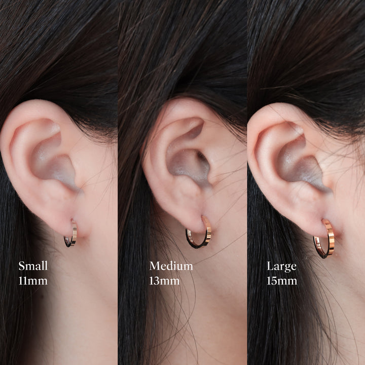 Faceted Light-Catching Shiny Hoop Earrings - Small 11mm