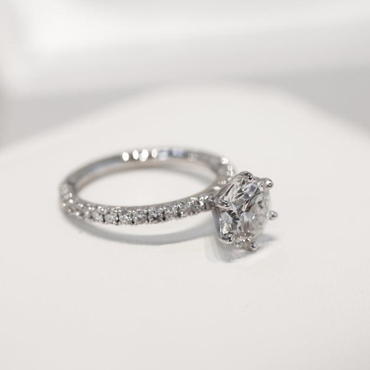 2 ct Classic Six-Prong Pave Set Solitaire Engagement Ring