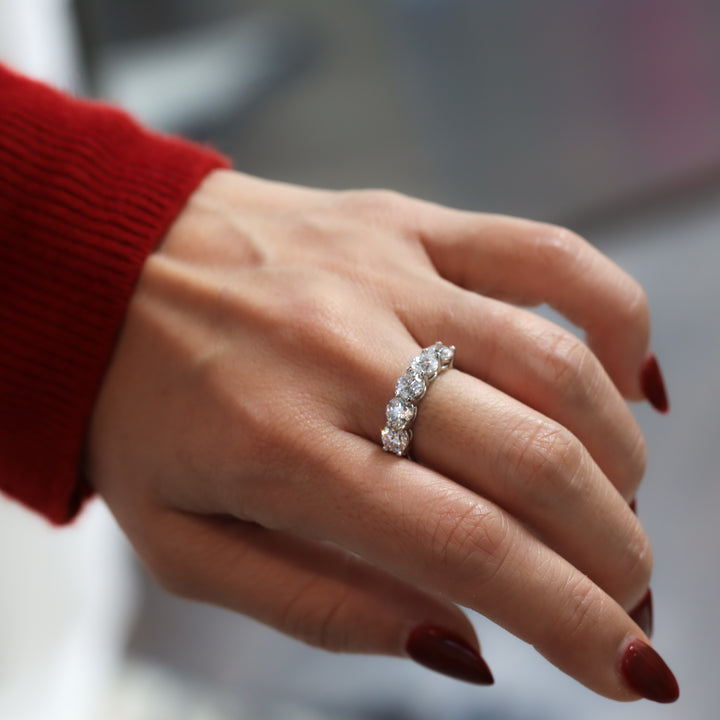 Lab-Grown Classic Diamond Half Eternity Ring – 5-Stone, 2.5 ctw.