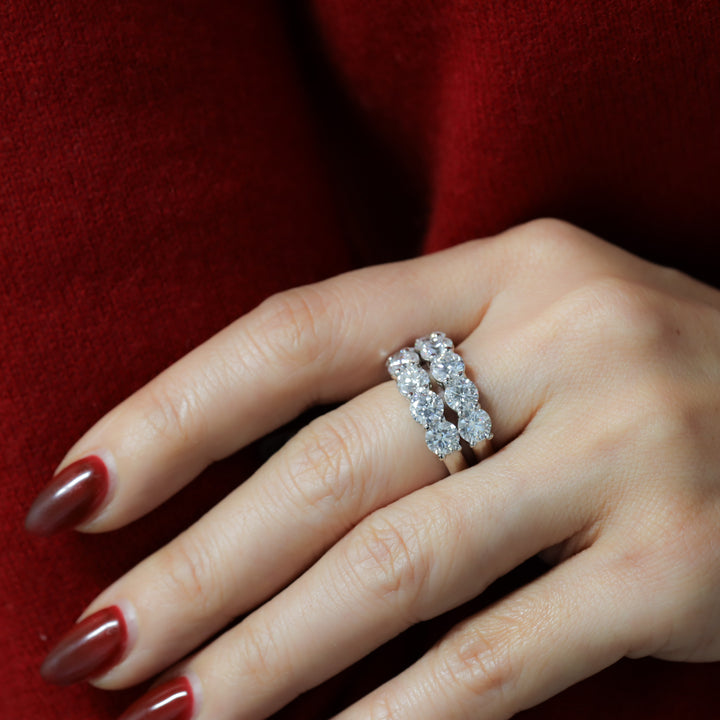 Lab-Grown Classic Diamond Half Eternity Ring – 5-Stone, 2.5 ctw.