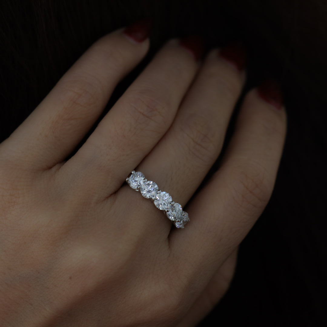 Lab-Grown Classic Diamond Half Eternity Ring – 5-Stone, 2.5 ctw.