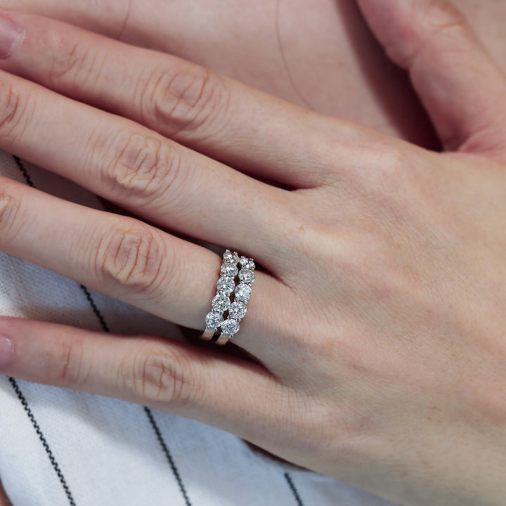 Lab-Grown Classic Diamond Half Eternity Ring – 5-Stone, 1 ctw. (2.5mm) , 1.5 ctw (3mm)
