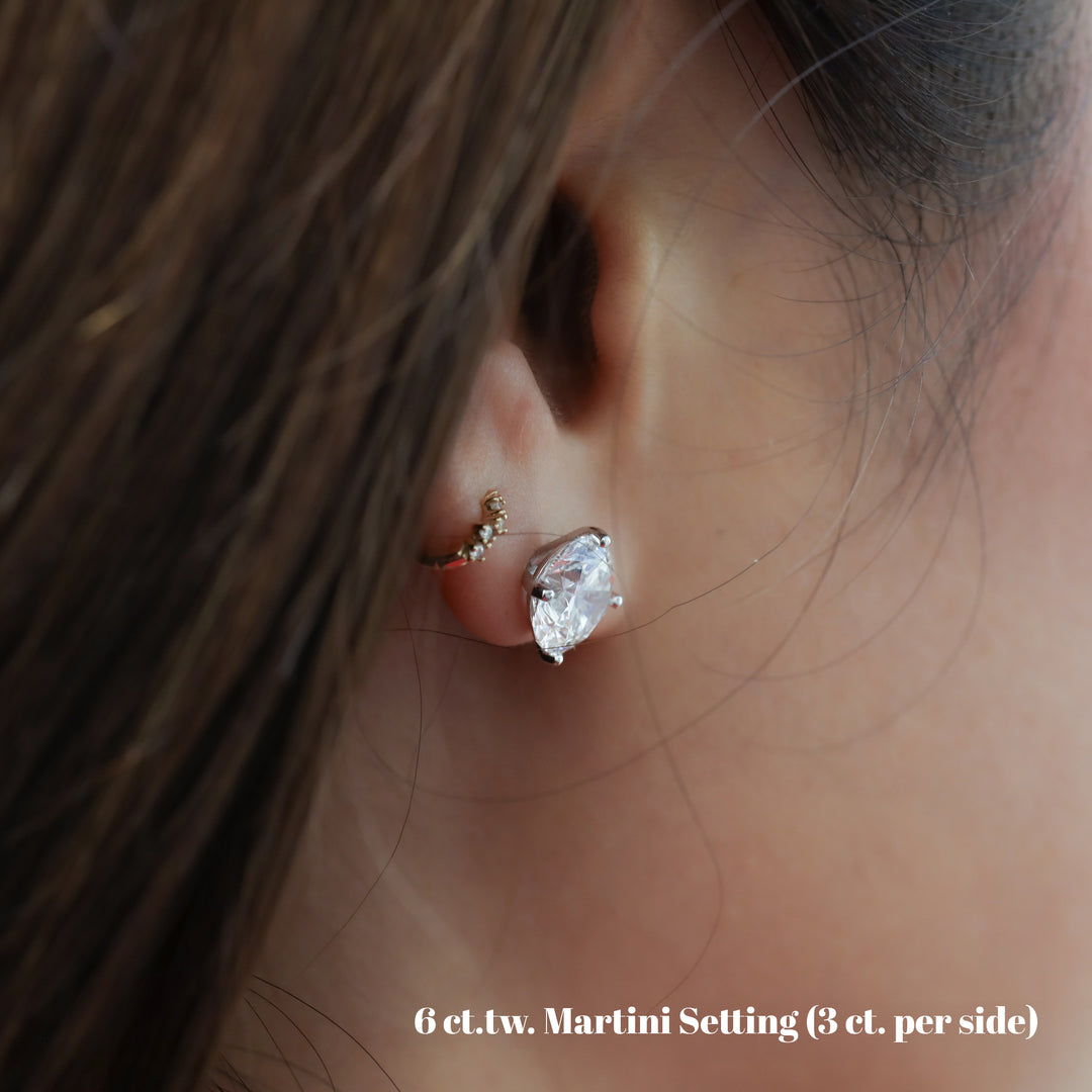 6 ctw (3 ct. per side) 4 Prong Round Certified Lab Grown Diamond Stud Earrings
