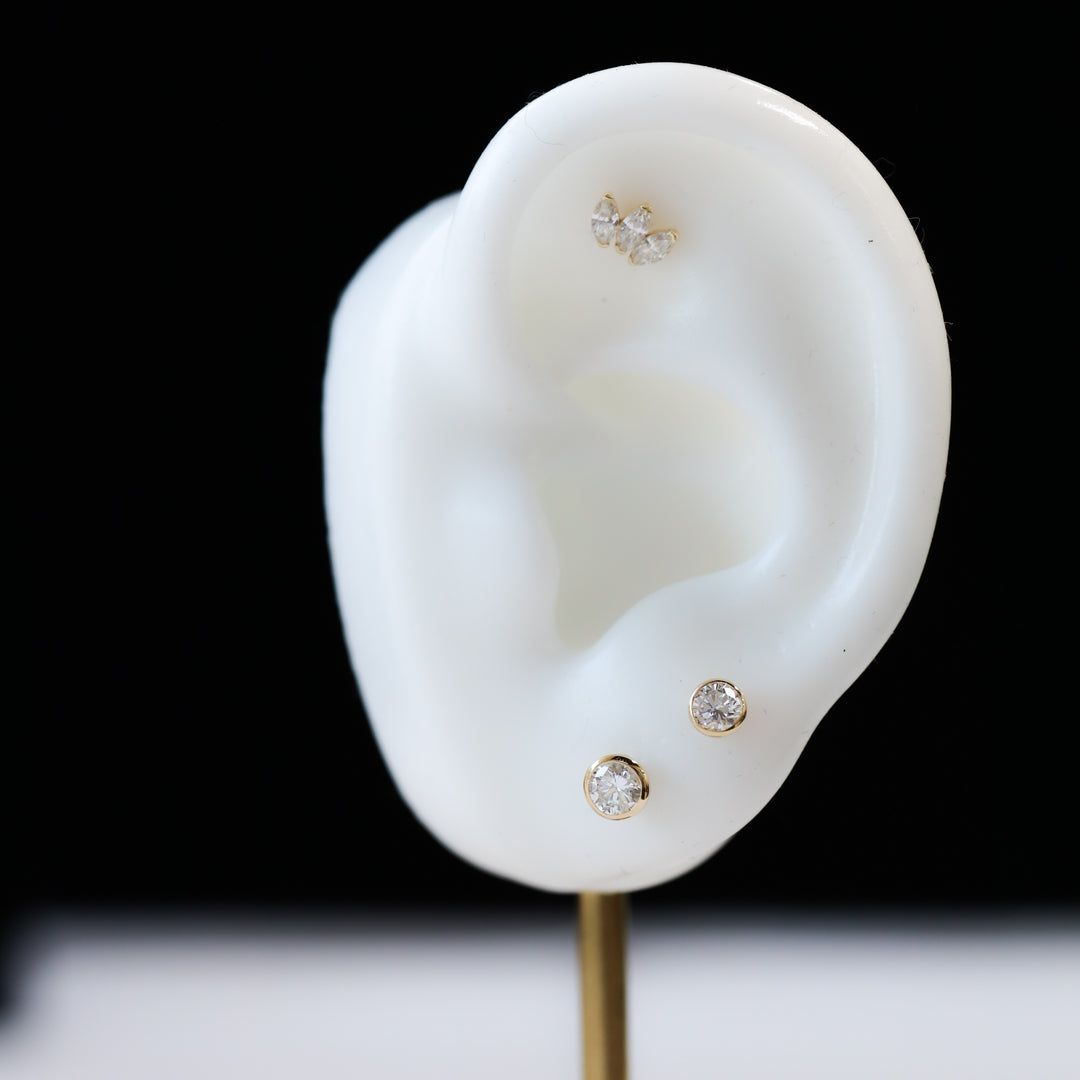 Petite Bezel Round Lab Grown Diamond Stud Earrings - 0.4 ct.tw. (Single or Pair)